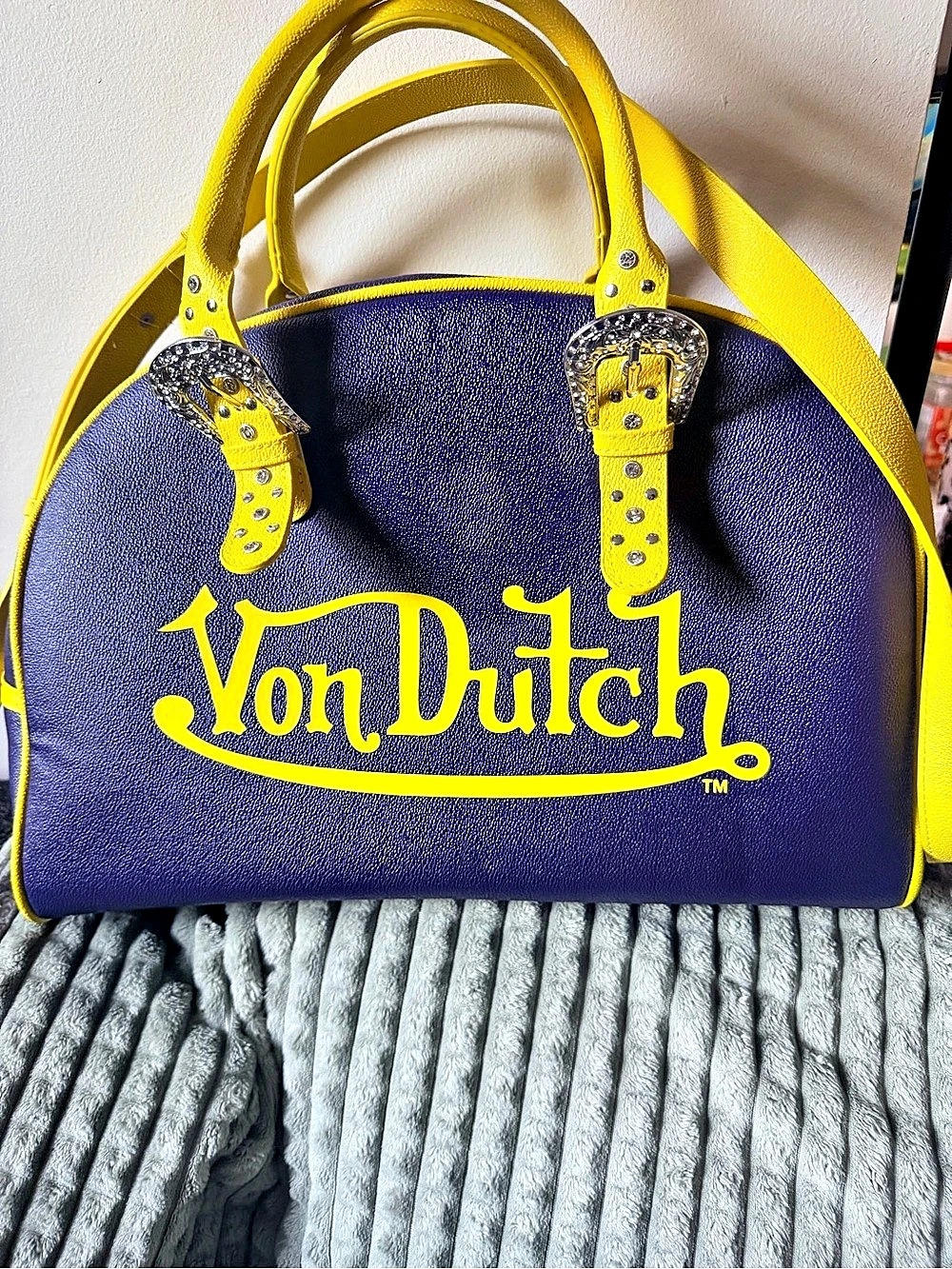 Von Dutch Purple & Yellow Satchel Like New